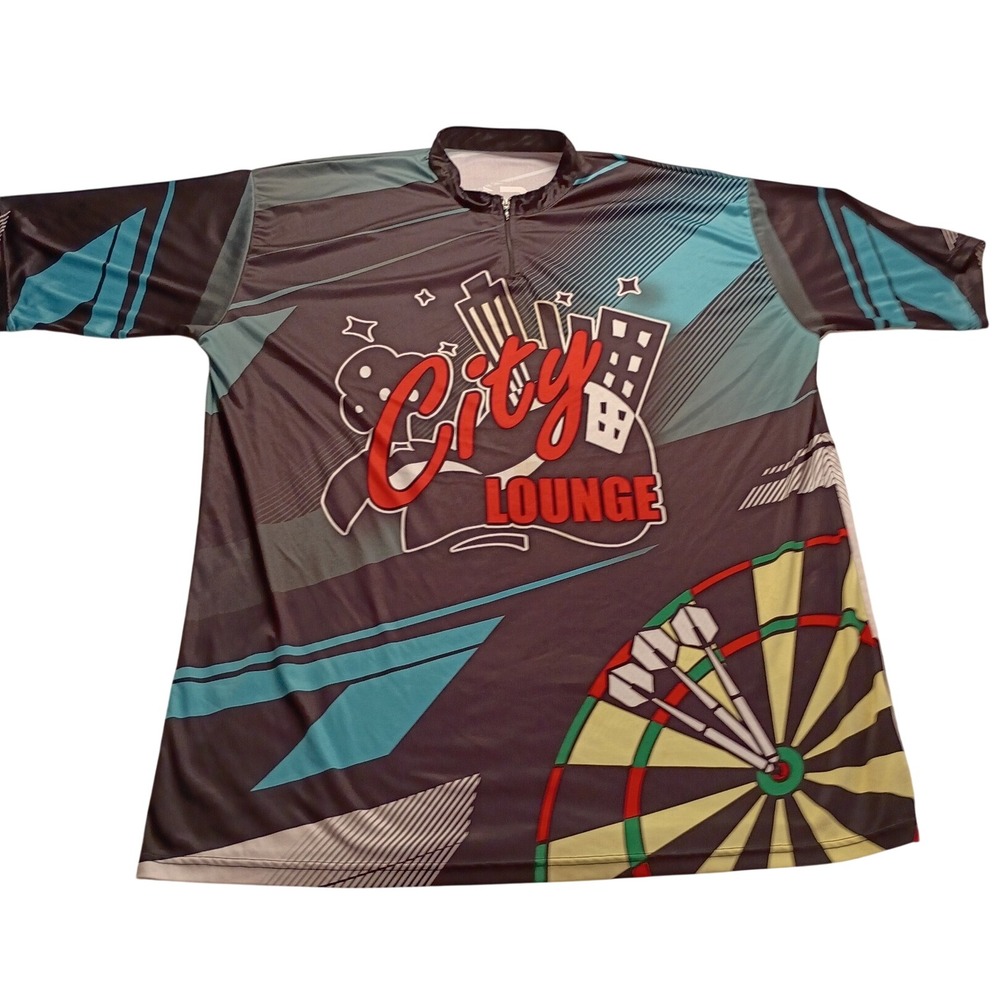 Harrows City Lounge Jersey Men's Dart Shirt Quarter Zip Graphic Multi 3XLP